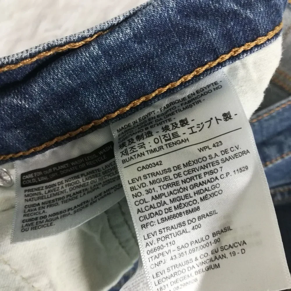 Levi's Mens Jeans 502 Taper Fit‎ Denim Blue Medium Wash Whiskering 31x32